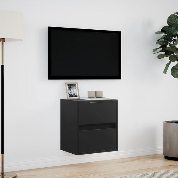 Musta tv-seinäkaappi Awwad 41x31x45cm (led-valoilla)
