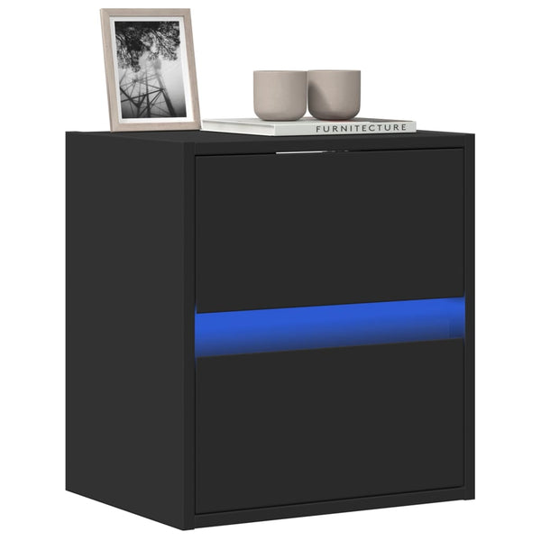 Musta tv-seinäkaappi Awwad 41x31x45cm (led-valoilla)