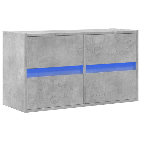 TV-Wandschrank Awwad in Betongrau 80x31x45cm (mit LED-Beleuchtung)
