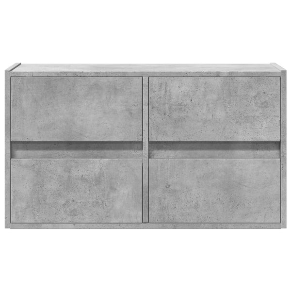 TV-Wandschrank Awwad in Betongrau 80x31x45cm (mit LED-Beleuchtung)