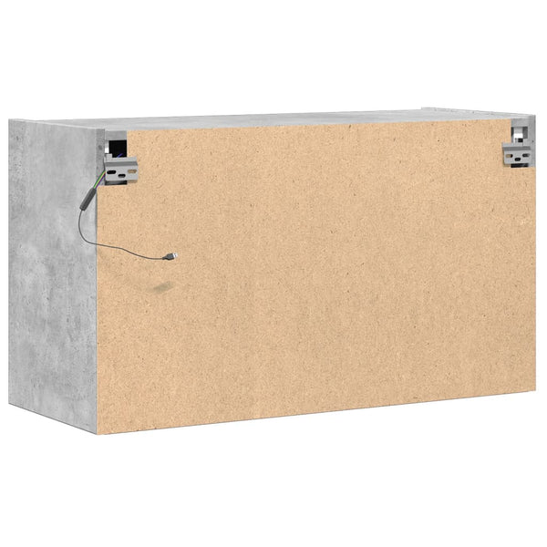 TV-Wandschrank Awwad in Betongrau 80x31x45cm (mit LED-Beleuchtung)