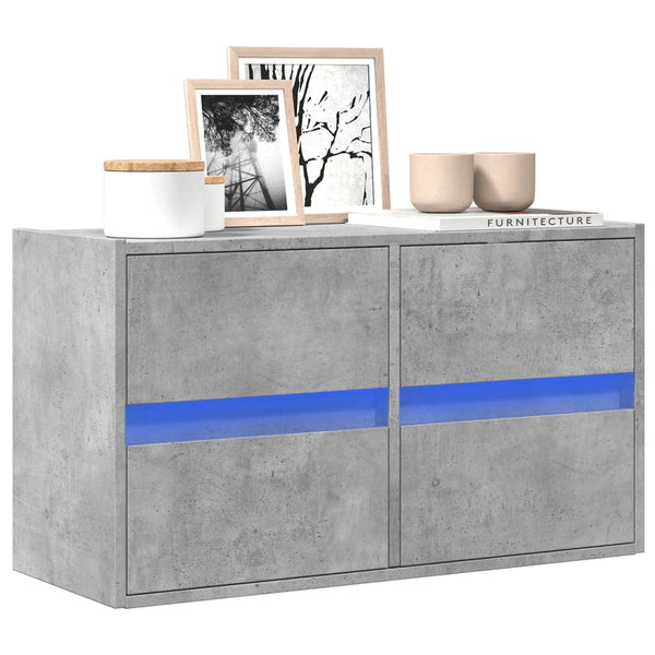 TV-Wandschrank Awwad in Betongrau 80x31x45cm (mit LED-Beleuchtung)