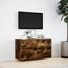 TV-Wandvitrine Awwad aus Eiche geräuchert 80x31x45cm (mit LED-Beleuchtung)