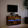 TV-Wandvitrine Awwad aus Eiche geräuchert 80x31x45cm (mit LED-Beleuchtung)