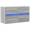 Grauer TV-Wandschrank Awwad 80x31x45cm (mit LED-Beleuchtung Sonoma)