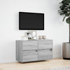 Grauer TV-Wandschrank Awwad 80x31x45cm (mit LED-Beleuchtung Sonoma)