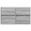 Grauer TV-Wandschrank Awwad 80x31x45cm (mit LED-Beleuchtung Sonoma)