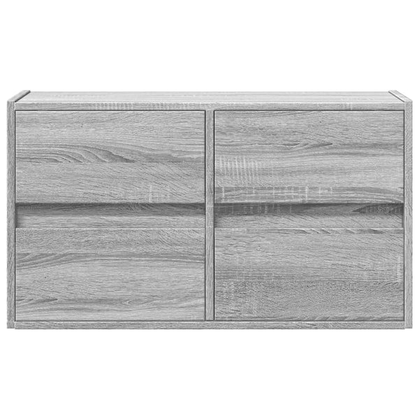 Grauer TV-Wandschrank Awwad 80x31x45cm (mit LED-Beleuchtung Sonoma)