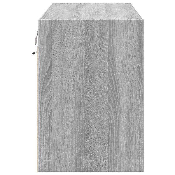 Grauer TV-Wandschrank Awwad 80x31x45cm (mit LED-Beleuchtung Sonoma)