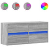 Grauer TV-Wandschrank Awwad 100x31x45cm (mit LED-Beleuchtung Sonoma)