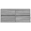 Grauer TV-Wandschrank Awwad 100x31x45cm (mit LED-Beleuchtung Sonoma)