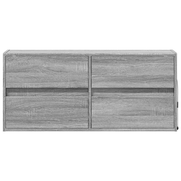 Grauer TV-Wandschrank Awwad 100x31x45cm (mit LED-Beleuchtung Sonoma)