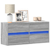 Grauer TV-Wandschrank Awwad 100x31x45cm (mit LED-Beleuchtung Sonoma)