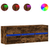 Awwad TV-Wandschrank Rauch Eiche 130x31x45cm (mit LED-Beleuchtung)