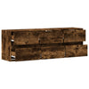 Awwad TV-Wandschrank Rauch Eiche 130x31x45cm (mit LED-Beleuchtung)