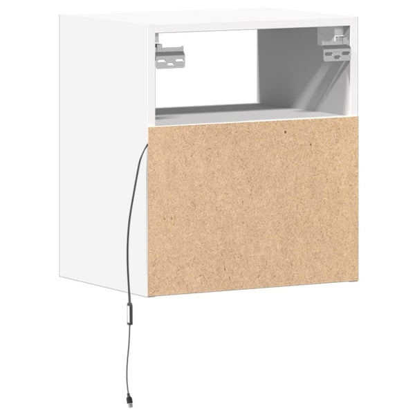 Weißer TV-Wandschrank Hairi 41x31x45cm (mit LED-Beleuchtung)