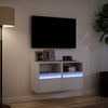 Weiße TV-Hängeschränke mit LED-Beleuchtung Hairi 41x31x45cm (2 St.)
