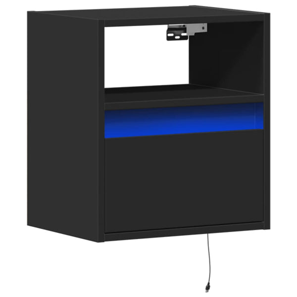 Hairi TV-Wandschrank, schwarz, 41x31x45 cm (mit LED-Beleuchtung)