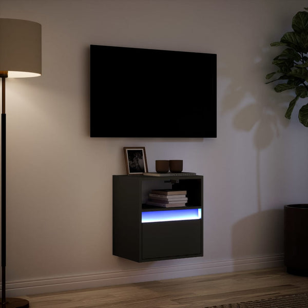 Hairi TV-Wandschrank, schwarz, 41x31x45 cm (mit LED-Beleuchtung)
