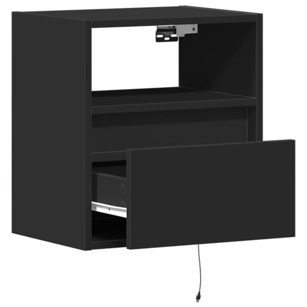 Hairi TV-Wandschrank, schwarz, 41x31x45 cm (mit LED-Beleuchtung)