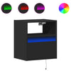 Schwarze TV-Wandschränke mit LED-Beleuchtung Hairi 41x31x45cm (2 Stk.)