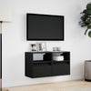 Schwarze TV-Wandschränke mit LED-Beleuchtung Hairi 41x31x45cm (2 Stk.)