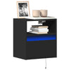 Schwarze TV-Wandschränke mit LED-Beleuchtung Hairi 41x31x45cm (2 Stk.)