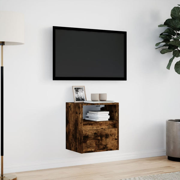 Wildeiche TV-Wandschrank Hairi 41x31x45cm (mit LED-Beleuchtung)