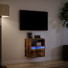 Wildeiche TV-Wandschrank Hairi 41x31x45cm (mit LED-Beleuchtung)