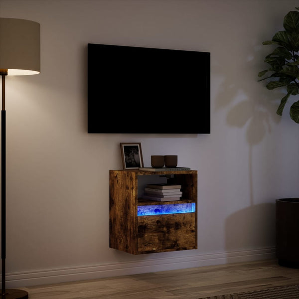Wildeiche TV-Wandschrank Hairi 41x31x45cm (mit LED-Beleuchtung)