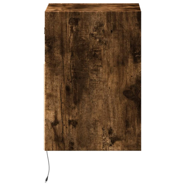 Wildeiche TV-Wandschrank Hairi 41x31x45cm (mit LED-Beleuchtung)