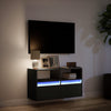Schwarzer TV-Wandschrank Hairi 80x31x45cm (mit LED-Beleuchtung)
