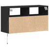 Schwarzer TV-Wandschrank Hairi 80x31x45cm (mit LED-Beleuchtung)
