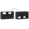 Schwarzer TV-Wandschrank Hairi 80x31x45cm (mit LED-Beleuchtung)