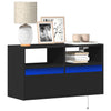 Schwarzer TV-Wandschrank Hairi 80x31x45cm (mit LED-Beleuchtung)