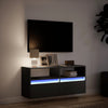 Schwarzer TV-Wandschrank Hairi 100x31x45cm (mit LED-Beleuchtung)