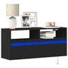 Schwarzer TV-Wandschrank Hairi 100x31x45cm (mit LED-Beleuchtung)
