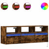 Räuchereiche TV-Wandschrank Hairi 130x31x45cm (mit LED-Beleuchtung)