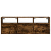 Räuchereiche TV-Wandschrank Hairi 130x31x45cm (mit LED-Beleuchtung)