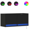 Schwarzer TV-Wandschrank Antinogel 80x31x35cm (mit LED-Beleuchtung)