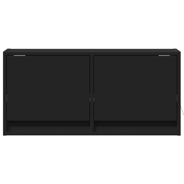 Schwarzer TV-Wandschrank Antinogel 80x31x35cm (mit LED-Beleuchtung)