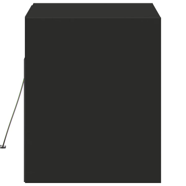 Schwarzer TV-Wandschrank Antinogel 80x31x35cm (mit LED-Beleuchtung)
