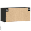 Schwarzer TV-Wandschrank Antinogel 80x31x35cm (mit LED-Beleuchtung)