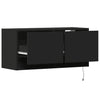 Schwarzer TV-Wandschrank Antinogel 80x31x35cm (mit LED-Beleuchtung)