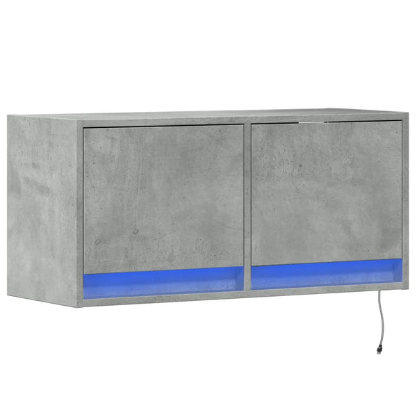 TV-Wandschrank Antinogel, betongrau, 80x31x35 cm (mit LED-Beleuchtung)