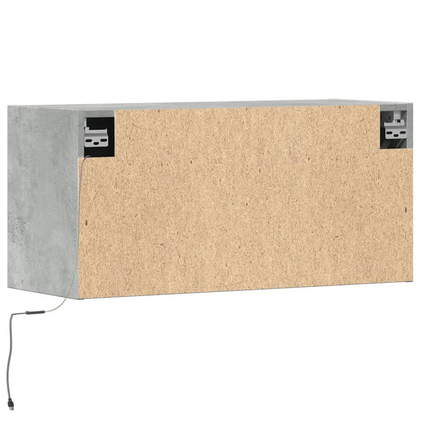 TV-Wandschrank Antinogel, betongrau, 80x31x35 cm (mit LED-Beleuchtung)