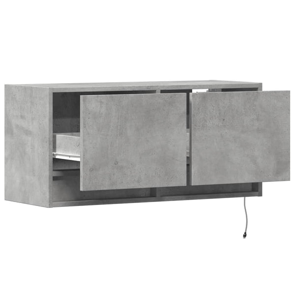 TV-Wandschrank Antinogel, betongrau, 80x31x35 cm (mit LED-Beleuchtung)