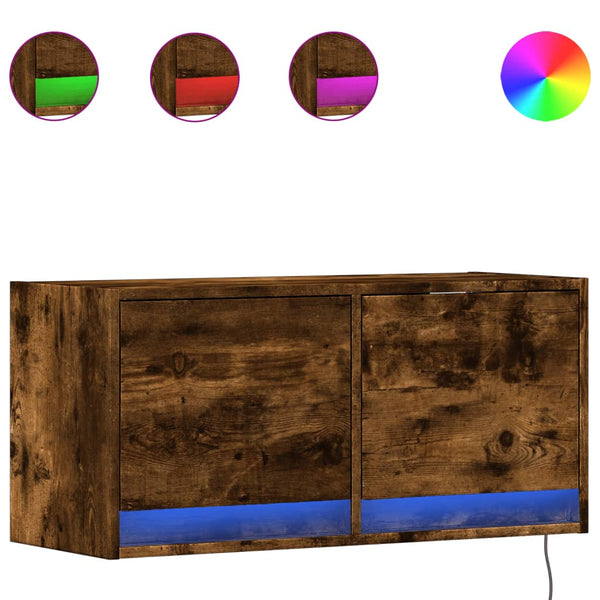 TV-Wandschrank Savutammi Antinogel 80x31x35cm (mit LED-Beleuchtung)