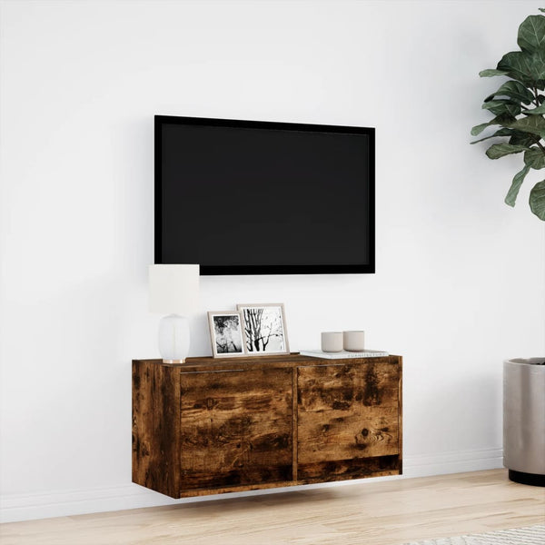 TV-Wandschrank Savutammi Antinogel 80x31x35cm (mit LED-Beleuchtung)