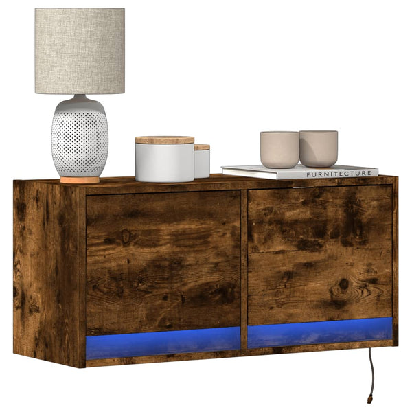 TV-Wandschrank Savutammi Antinogel 80x31x35cm (mit LED-Beleuchtung)